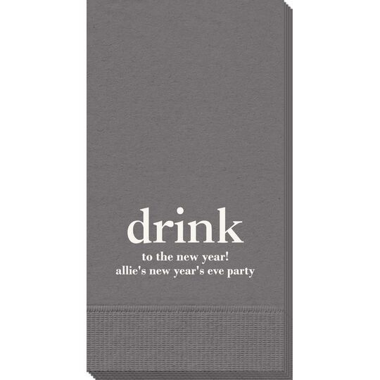 Big Word Drink Guest Towels